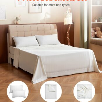 4-Piece Bed Sheet Set – King Size, 100% Brushed Microfiber Bedding Set With 2 Pillowcases, 1 Flat Sheet & 1 Fitted Sheet, Breathable & Wrinkle-Resistant Luxury Bed Sheets For Hotels, Bedrooms
