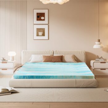 Memory Foam Mattress Topper With Cooling Gel, Pressure Relief & Breathable Comfort Bed Topper