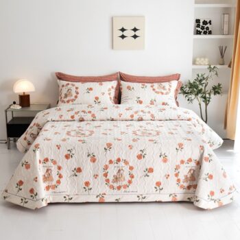 Cotton Bed Comforter Quilted Bed Cover Three-piece Cotton